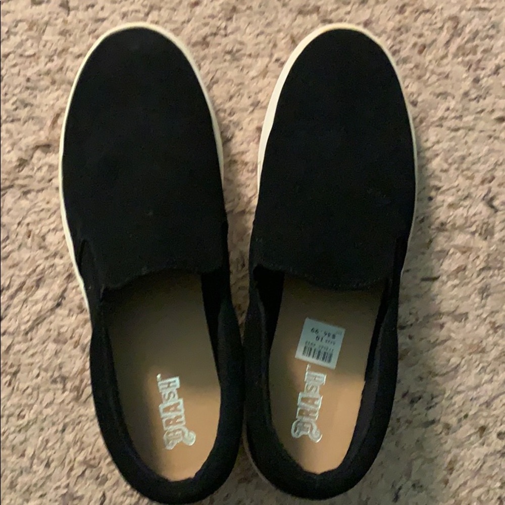 Black Suede Slip on Shoes